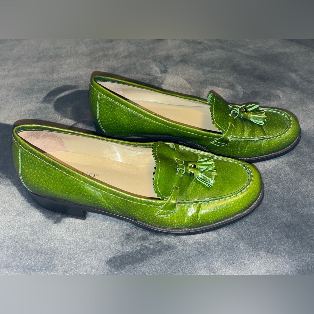 Franco Sarto Vibrant Green Tassel Loafers